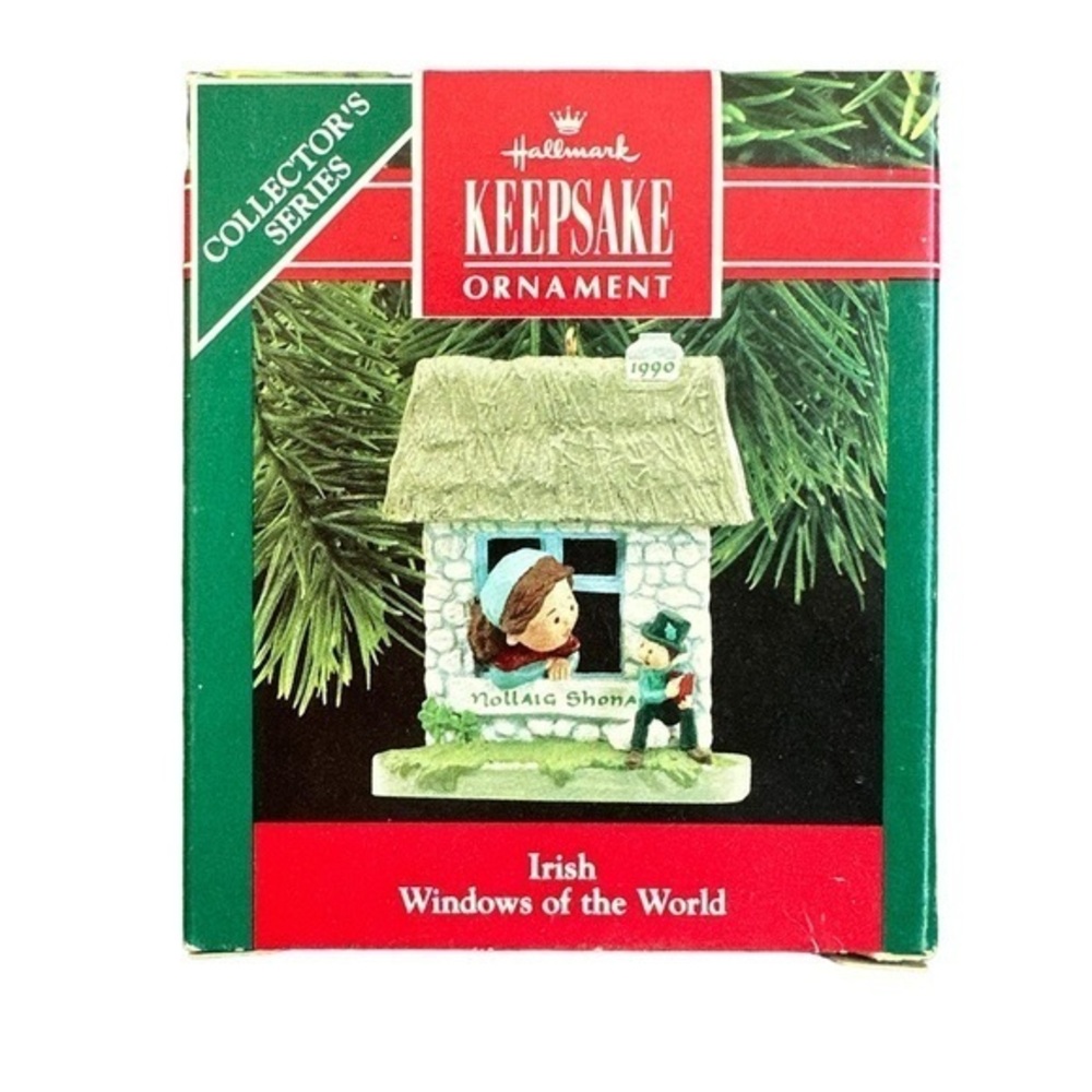 Hallmark Irish Windows of the World Christmas Ornament 1990 6th‎ in Series